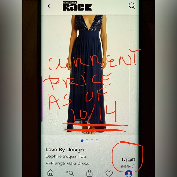 NWT Navy Blue Sequin Maxi Dress - Picture 9 of 11